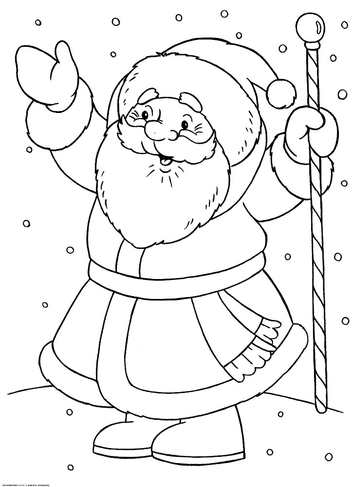 Dibujos animados para colorear – Santa Claus, para niños pequeños.