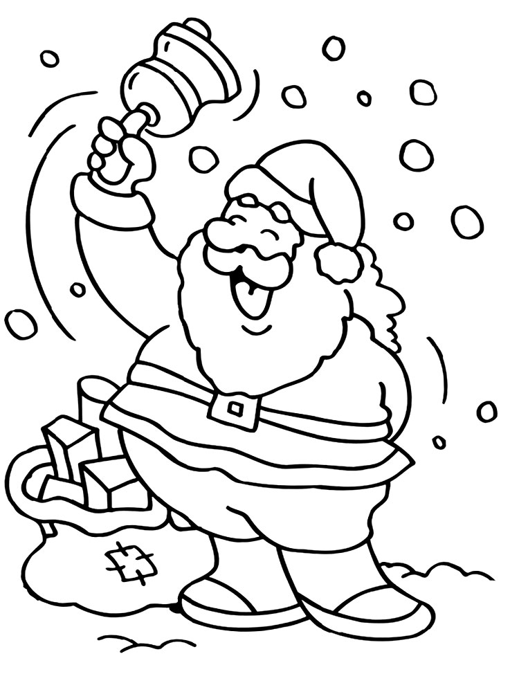Dibujos para colorear - Santa Claus, para niñas y niños