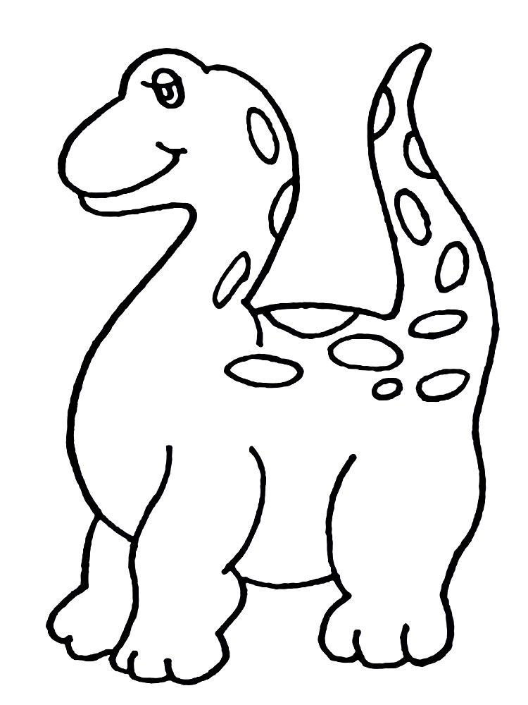 Dibujos infantiles para colorear - dinosauria, para desarrollar movimientos musculares menudos