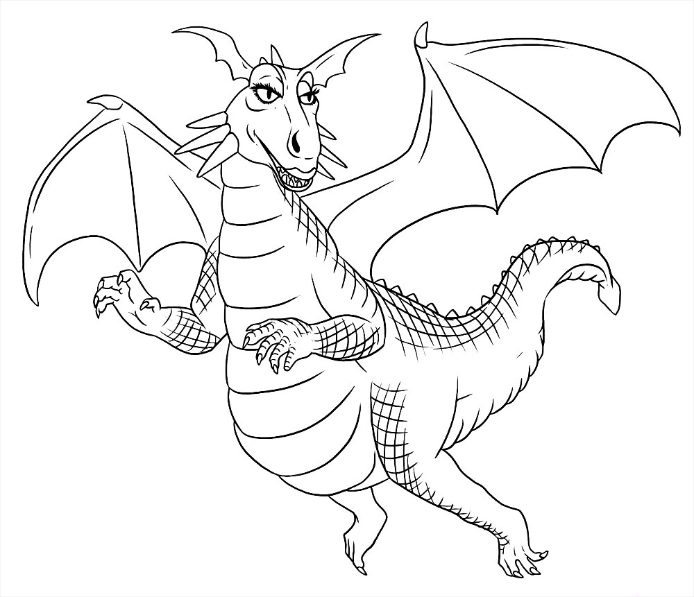 Dibujos para colorear - dragón, para niñas y niños