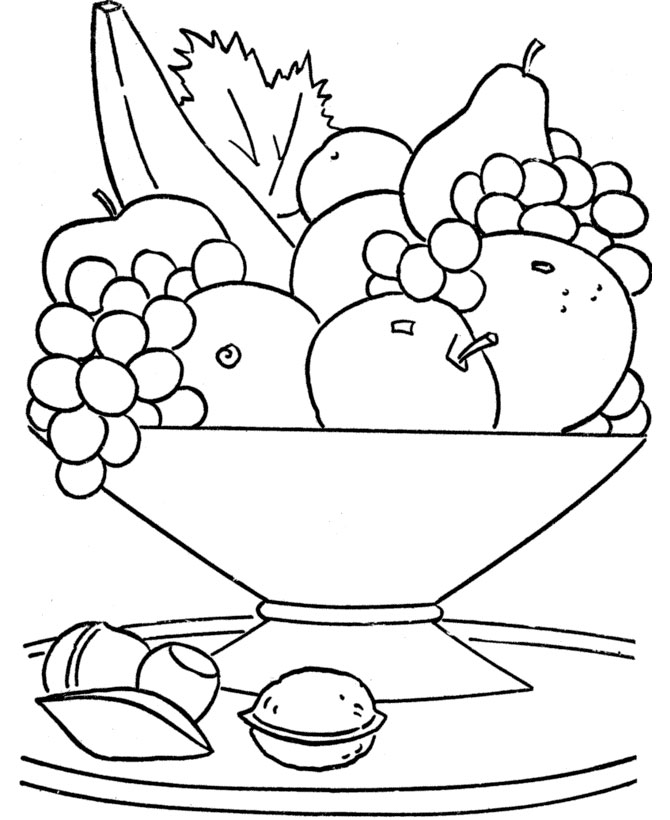 Fruta - dibujos infantiles para colorear, para niños y niñas