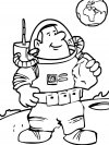 Dibujos infantiles para colorear - astronaut, para desarrollar movimientos musculares menudos