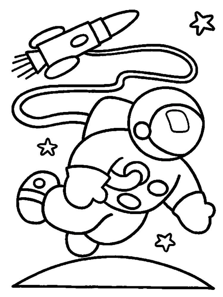 Astronaut – dibujos infantiles para colorear, para niños y niñas