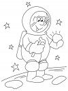 Dibujos animados para colorear - astronaut, para niños pequeños
